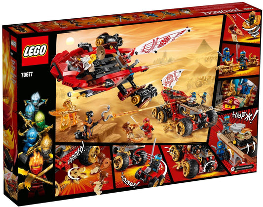 LEGO Ninjago Wüstensegler Abenteuer Bauset - 70677. Großes Modell eines Wüstenseglers in Braun- und Sandtönen. Zum Bauen eines Spielmodells für Ninjago-Abenteuer.