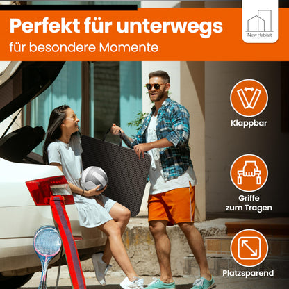 NewHabitat Kunststoff Bierzeltgarnitur Klappbar 3er Set - Schwarz