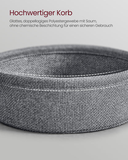 VASAGLE Couchtisch LCT222B56 oval mit Korb – tintenschwarz