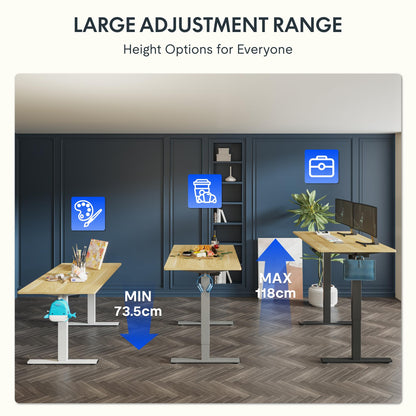 FlexiSpot Basic Höhenverstellbarer Schreibtisch – 120x60cm Ahorn