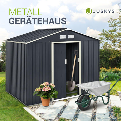 Juskys Metall Gerätehaus XL 9m³ – 277x191x192cm anthrazit