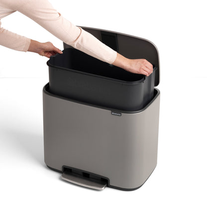 Brabantia Bo Treteimer Abfalleimer – 36 L Mineral Concrete Grau