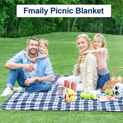 HUTHIM Picknickdecke 300x300 cm, wasserdicht, faltbar, blau-weiss