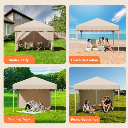 JUMMICO Faltpavillon 3x3 Meter Gartenpavillon – Beige