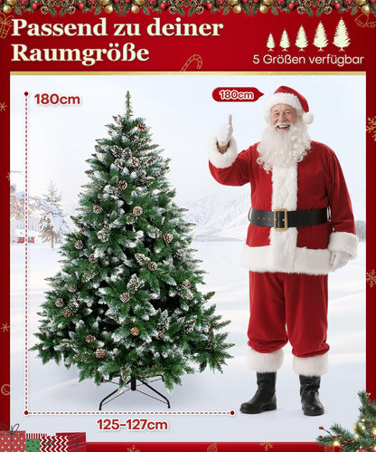 Yorbay Künstlicher Weihnachtsbaum mit Schnee, Ständer - 180cm