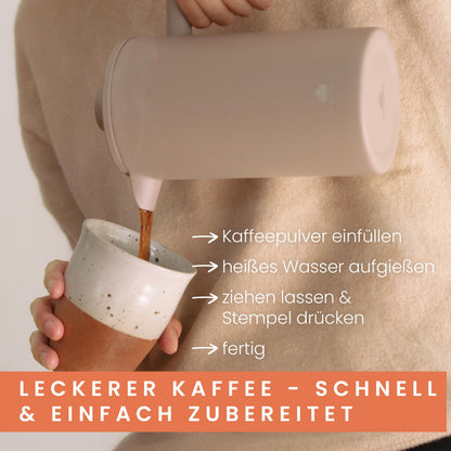 Groenenberg French Press Earth, Thermo-Kaffeebereiter aus Edelstahl
