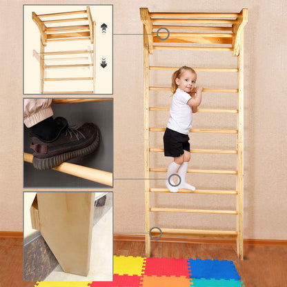 CCLIFE Sprossenwand ZERRO Holz Indoor – Turnwand Klettergerüst