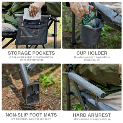 EVER ADVANCED Faltbarer Campingstuhl - XL 230kg Belastbar