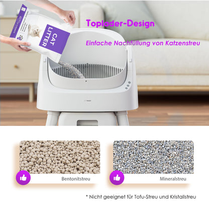 PetPivot Selbstreinigende Katzentoilette AS15 – Offenes Design