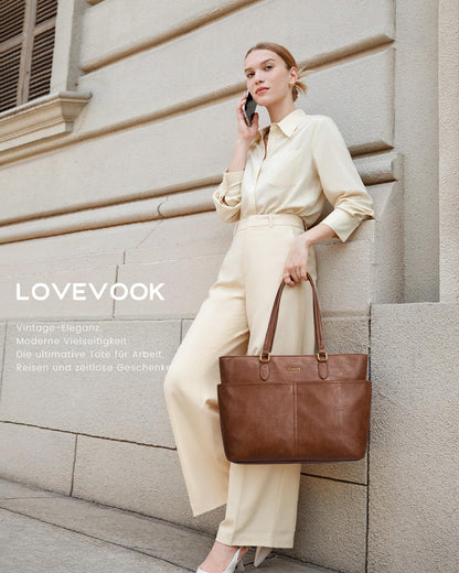LOVEVOOK Handtasche Damen gross Laptoptasche 17.3 Zoll Shopper