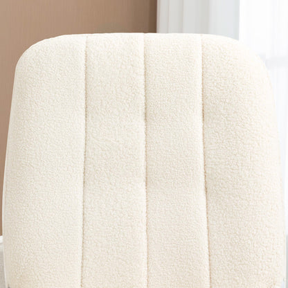 HOMCOM Schaukelstuhl Relaxsessel – Sherpa-Vlies Cremeweiss