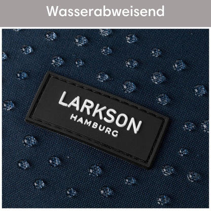 LARKSON No 4 Rolltop Rucksack mit 16 Zoll Laptopfach, blau-rot
