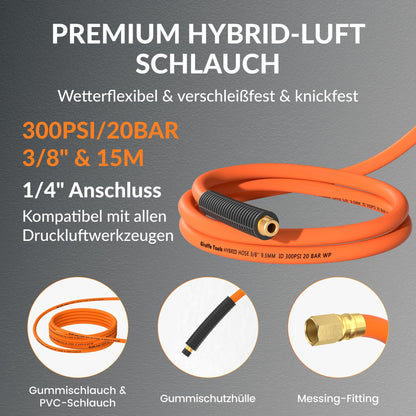 Giraffe Tools Automatischer Druckluft Aufroller 15m 3/8" Wandmontage