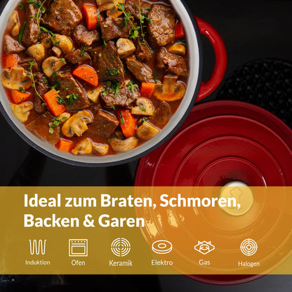 Chefarone Gusseisen Topf Schmortopf - emailliert 26 cm