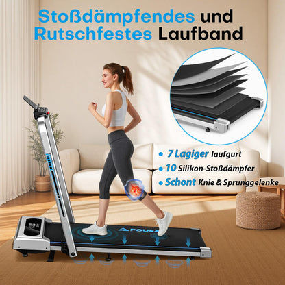 FOUSAE 5 in 1 Walking Pad Klapp-Laufband – 12km/h, 9% Steigung