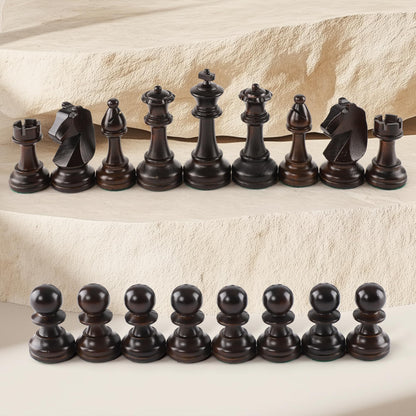 Puecrof Schachfiguren Set – 32 Staunton Holzfiguren, König 9,5 cm
