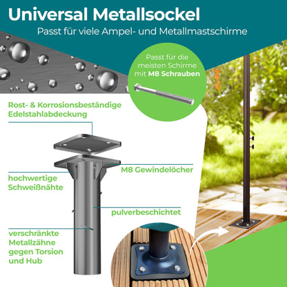 KESSER Sonnenschirmständer Universal-Bodenplatte Anthrazit