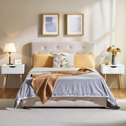 Yaheetech Nachttisch Skandinavisch mit Schublade – 2er-Set Weiss