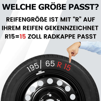 Kuglo Stormer Radkappen 15 Zoll Silber, 4er-Set für Stahlfelgen