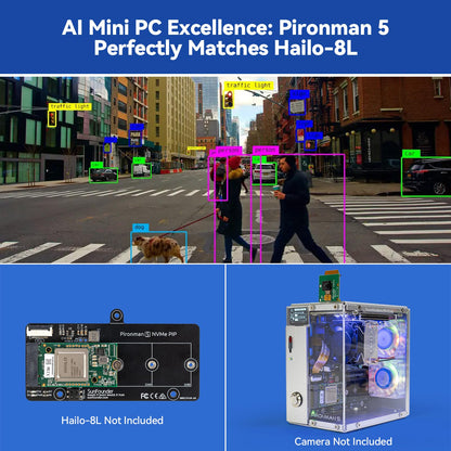 Pironman 5 NVMe M.2 SSD PCIe Gehäuse Hailo-8L AI
