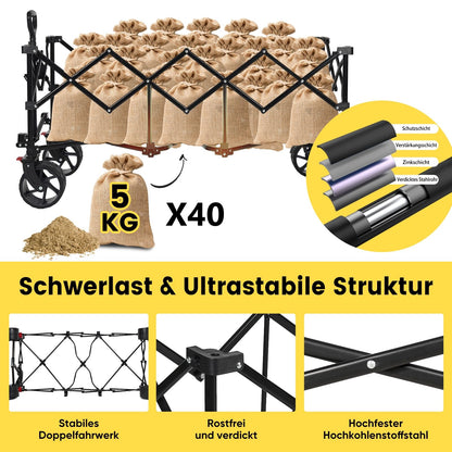 Sekey XXXL Bollerwagen Faltbar - Super 4013 Anthrazit