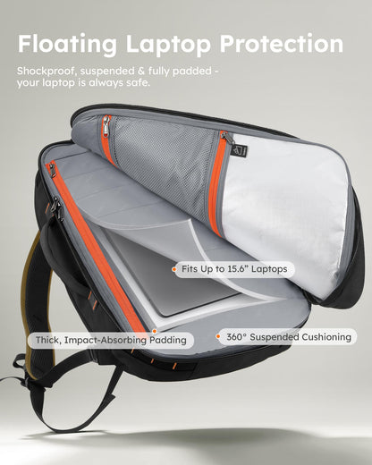 Tolaccea Reiserucksack Handgepäck 15,6 Zoll, erweiterbar 40–50 L
