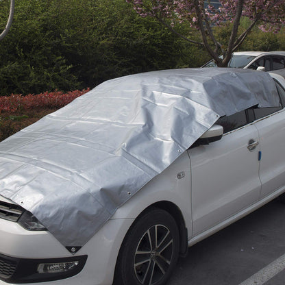 WOLTU Abdeckplane Gewebeplane - 4x8 m Grau-Schwarz 280g/m²