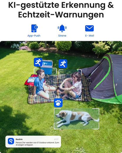 Reolink E1 Outdoor 5MP PTZ Überwachungskamera WLAN, 3X optischer Zoom