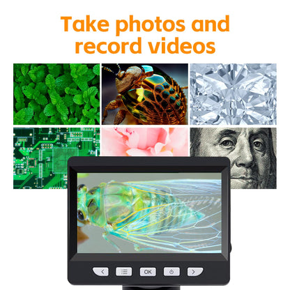 GlobalCrown Digitalmikroskop 37B mit 4,3-Zoll-Display, 1000-fach