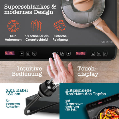 Stillstern ChefKoch Xtreme Duo Doppel-Induktionskochfeld 3600 W