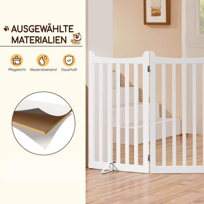 Yaheetech Hund Absperrgitter Faltbar – 3 Paneele 151.5x90.5cm Weiss