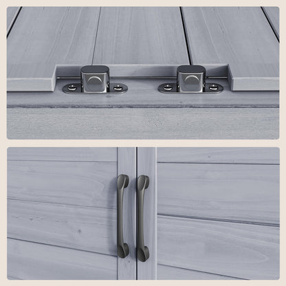 Bealife Pflanztisch mit Unterschrank Gartenschrank - Grau