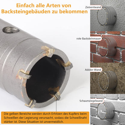 awagas Bohrkronen Set 6-teilig SDS Plus Kernbohrer Beton 30-68 mm