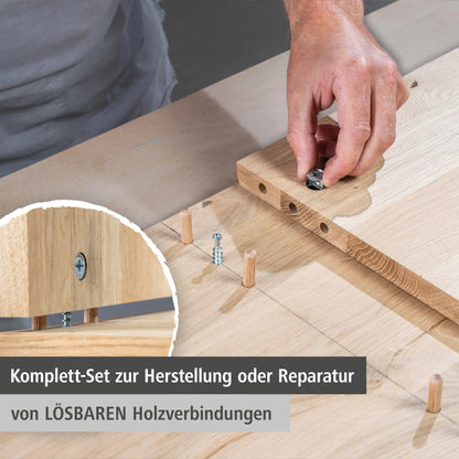Wolfcraft Exzenter-Möbelverbinder-Set komplett für Möbelbau - 4665000