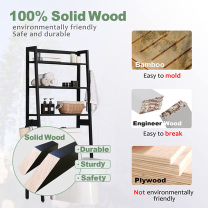 MallKing WC-Regal 3-stufig mit Toilettenpapierhalter – Schwarz