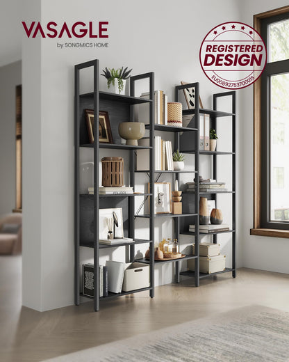 VASAGLE Bücherregal LLS107B56 – Industrie-Design, Ebenholzschwarz
