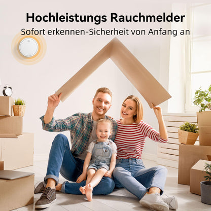 CHZHVAN Rauchmelder mit Magnethalterung, 10-Jahres-Batterie, 6er Set