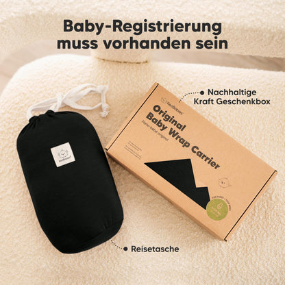 KeaBabies Babytragetuch Ab Geburt, ergonomisch, Trendy Black