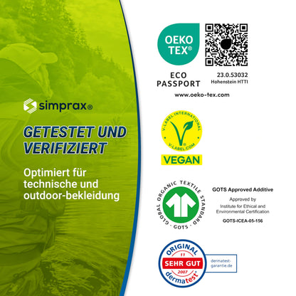 simprax Einwaschimprägnierung für Funktions- und Outdoortextilien