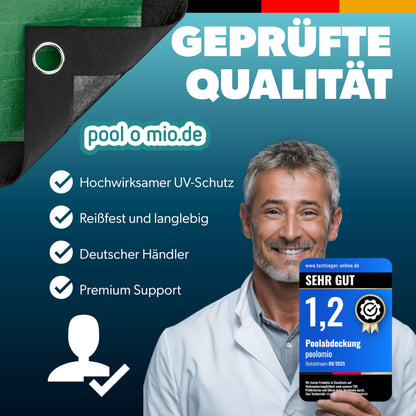 poolomio® Pool Winterabdeckung 2in1 Solar oval 630x360 cm