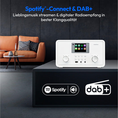 MEDION P85027 Internetradio DAB+ UKW Spotify Connect - weiss