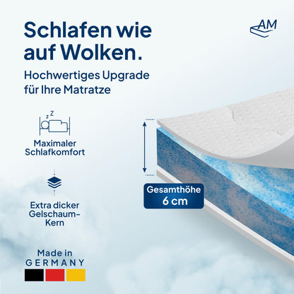 Premium Gelschaum Topper 180x200 cm Matratzenauflage - RG 50