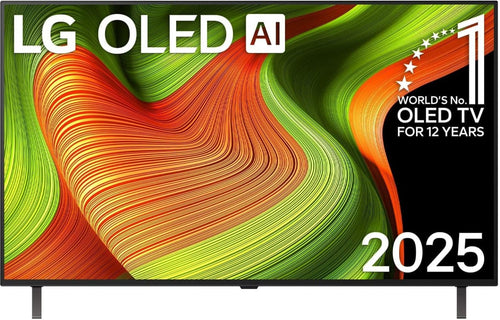 LG OLED48B59LA 4K OLED AI Smart TV 48 Zoll (Modell 2025). Rechteckiger, schwarzer 48-Zoll-Bildschirm für 4K-Wiedergabe.