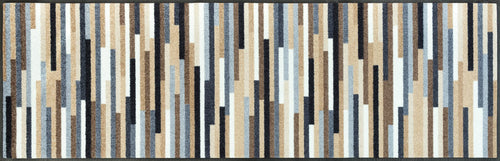 wash+dry Mikado Stripes nature Fussmatte 60x180 cm. Naturfarben mit Mikado-Streifen. Fängt Schmutz und Nässe am Eingang ab.