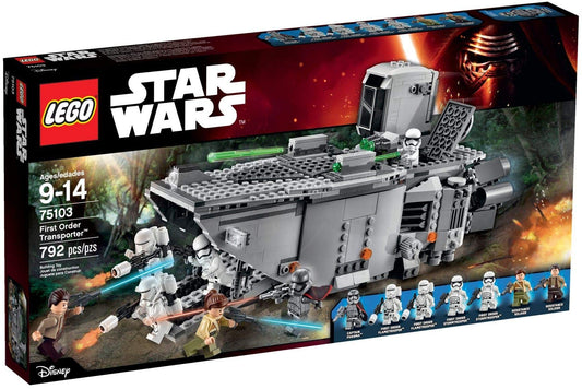 LEGO Star Wars Bausatz 75103 Transporter – First Order. Grau-schwarzes Modell eines Militärtransporters zum Bauen und Spielen.