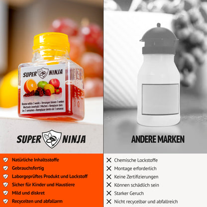 Super Ninja Fruchtfliegenfalle für den Innenbereich, 12er-Pack