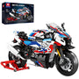 Reobrix 99040 Motorrad 1000 RR Klemmbausteine-Set, 949 Teile, rot-weiss-blau, mit Display-Sockel
