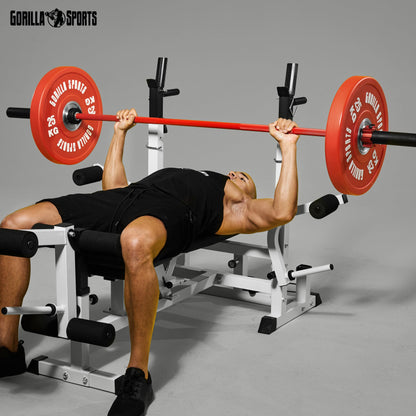 GORILLA SPORTS Bumper Plate 50mm gummiert Hantelscheibe einzeln