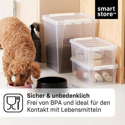 SmartStore Aufbewahrungsboxen aus Kunststoff, 4 l, 8er-Set, weiss