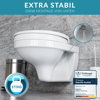 BenaVita Premium WC Sitzerhöhung 5 cm - Duroplast Absenkautomatik